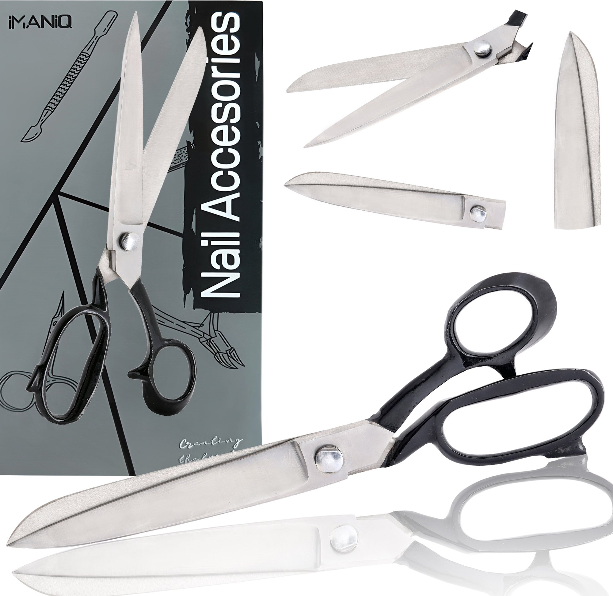 Nożyce nożyczki krawieckie tradycyjne do cięcia tkanin duże uniwersalne srebrne