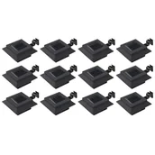 Lampy ogrodowe - vidaXL Lampy solarne LED do ogrodu, 12 szt., kwadratowe, 12 cm, czarne - miniaturka - grafika 1