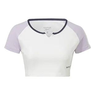 Reebok Damska koszulka Identity Crop, biała, XS, biały, XXL - Koszulki i topy damskie - miniaturka - grafika 1