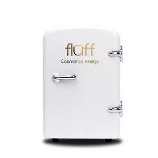 Fluff, Cosmetics Fridge Lodówka Kosmetyczna Ze Złotym Logo Biała - Kosmetyczki, organizery i kuferki - miniaturka - grafika 1
