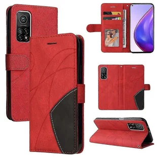 Kompatybilny z Xiaomi Mi 10t/10t Pro 5g Skórzany Portfel Book Flip Folio Stand View Cover - Czerwony - Portfele - miniaturka - grafika 1