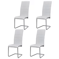 Krzesła - vidaXL 4 krzesła z wysokim oparciem białe - miniaturka - grafika 1