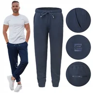 Dresy męskie - SPODNIE DRESOWE męskie długie sportowe MARTIN granatowe 3XL Pako Jeans - miniaturka - grafika 1