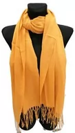 Apaszki i szaliki damskie - Szalik szal gładki z frędzlami ST-8-5 musztardowy - miniaturka - grafika 1