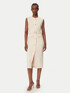 Sukienki - Rinascimento Sukienka koktajlowa CFC0020278002 Beżowy Slim Fit - miniaturka - grafika 1