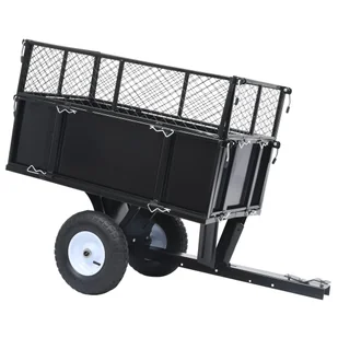 vidaXL Lumarko Przyczepka do traktorka ogrodowego z odchylaną platformą 150 kg 92449 - Pozostałe narzędzia ogrodowe - miniaturka - grafika 1