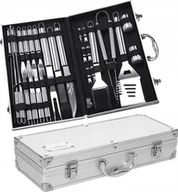 Akcesoria do grilla - Lehmann WALIZKA ZESTAW SZTUĆCÓW AKCESORIÓW DO GRILLA XXL SZTUĆCE STAL - miniaturka - grafika 1