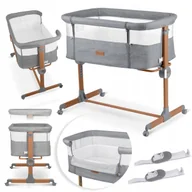 Łóżeczka i kojce - Łóżeczko Dziecięce Składane Turystyczne Niemowlęce Kółka Regulacja 0-5m 9kg - miniaturka - grafika 1