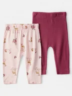 Spodenki dla niemowląt - carter's Legginsy (2 szt.) w kolorze jasnoróżowo-bordowym - miniaturka - grafika 1