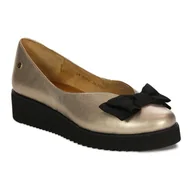 Półbuty damskie - Maciejka Półbuty Damskie Skórzane Złote-36 - miniaturka - grafika 1