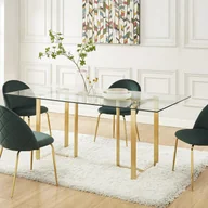 Krzesła - Zestaw 2 krzeseł MELBOURNE – welur i metal w kolorze złotym – kolor zielony - miniaturka - grafika 1