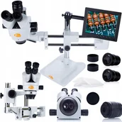 Mikroskopy i lupy - Mikroskop stereoskopowy trinokularowy na suwnicy Jupiter Pro MSJP-T-SDMS1+Wyświetlacz 8"+Uchwyt do wyświetlacza - miniaturka - grafika 1