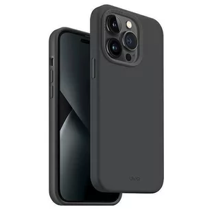 UNIQ etui Lino Hue iPhone 14 Pro 6,1" Magclick Charging szary/charcoal grey - Etui i futerały do telefonów - miniaturka - grafika 1