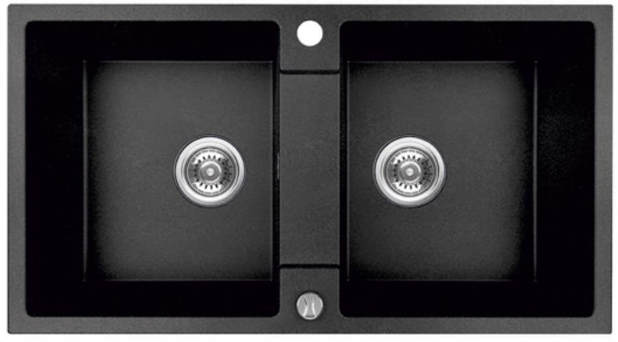 Laveo AQ.901-2001014 / AQUAFORM / MARANELLO / ZLEW GRANIT CZARNY , 44X80CM , 2K , SYFON /