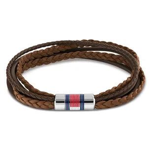 Bransoletka Męska Tommy Hilfiger Z Naturalnej Skóry W Kolorze Brązowym - Stylowy Dodatek Dla Mężczyzn - Bransolety męskie - miniaturka - grafika 1