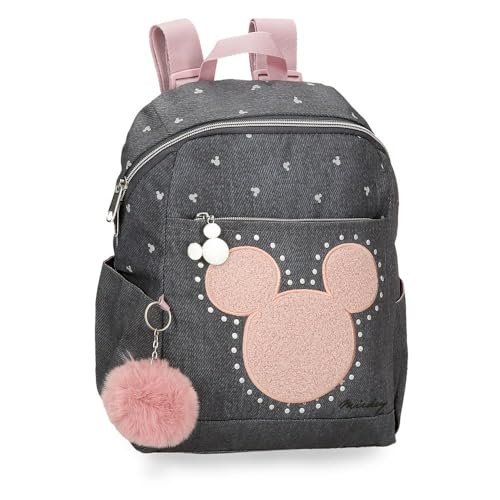 Joumma Disney Mickey Studs Plecak Codzienny Czarny 25.5x35x14 cms 12,5L Poliester, czarny, plecak na co dzień