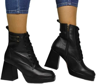 Botki Modne Karino 4499 076F Czarny Skóra Naturalna_TN - KARINO - Botki damskie - miniaturka - grafika 1