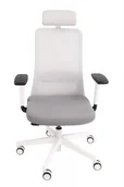 Fotele i krzesła biurowe - Grospol Nico WS HD fotel obrotowy biały - miniaturka - grafika 1
