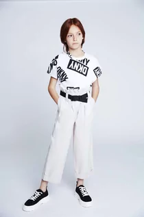 Koszulki dla dziewczynek - Dkny t-shirt bawełniany dziecięcy kolor biały - DKNY - grafika 1