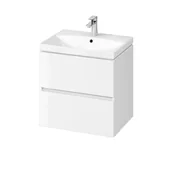 Szafki łazienkowe - Szafka łazienkowa z umywalką Senti Malta Plus 60 cm biały połysk - miniaturka - grafika 1