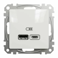 Gniazdka elektryczne - Gniazdo USB biały SEDNA DESIGN SCHNEIDER ELECTRIC - miniaturka - grafika 1