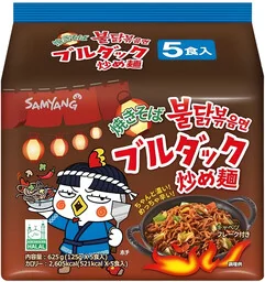 Danie o smaku ostrego kurczaka Yakisoba Buldak 5 x 125g - Samyang Japan - Kuchnie świata - miniaturka - grafika 1
