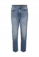 Spodnie damskie - NOISY MAY NIEBIESKIE MOM JEANS Z PRZETARCIAMI WYSOKI STAN 29/32 XQA - miniaturka - grafika 1