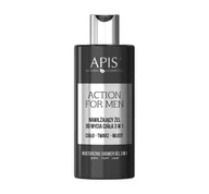 Żele pod prysznic dla mężczyzn - Apis Professional Nawilżający żel do mycia ciała 3w1 dla mężczyzn Apis Action For Men 300 ml apispro-6082 - miniaturka - grafika 1