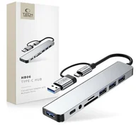Huby USB - Hub TECH-PROTECT HB06 8w1 USB Typu C, Pasywny Szary - miniaturka - grafika 1