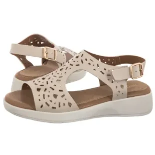 Sandały Beżowe SK 850 (SL575-a) Sergio Leone - Sandały damskie - miniaturka - grafika 1