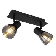 Lampy sufitowe - Globo Claude 54307-2 listwa plafon lampa sufitowa spot 2x40W E14 czarny/dymiony - miniaturka - grafika 1