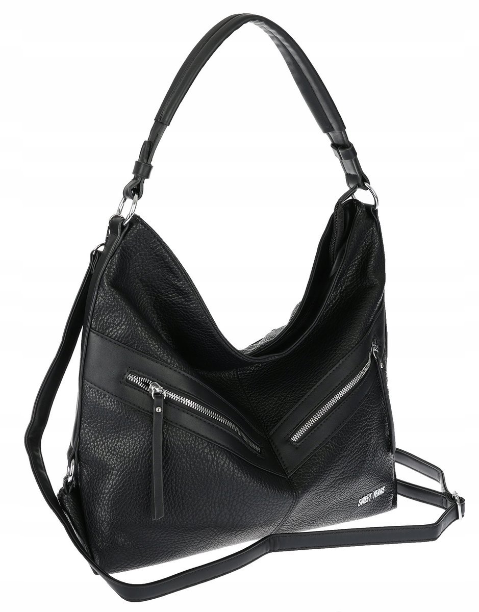 Torebka Damska shopper WOREK włoska marka SWEET YEARS pojemna 4103 Czarna
