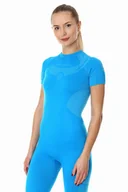 Koszulki sportowe damskie - Koszulka termoaktywna damska Brubeck Dry SS11960 niebieski - miniaturka - grafika 1