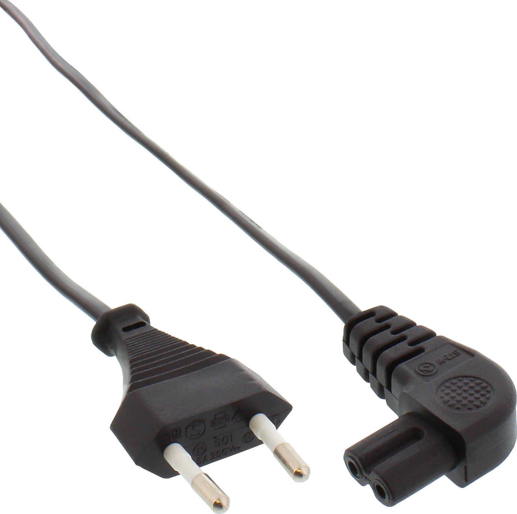 Kabel sieciowy InLine®, wtyczka sieciowa do wtyczki Euro 8 C7, kątowy, 5,0 m