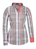 Koszulki jeździeckie - FIOR DA LISO Koszula JETTA I damska - new greige check - miniaturka - grafika 1