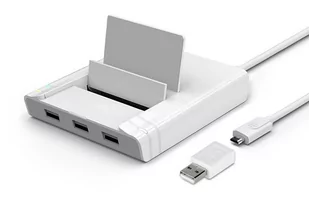 UNITEK Unitek Y-2175 USB2.0 3-Port + Fast Ethernet-OTG-Dock Biały - Podnóżki, podpórki, podkładki - miniaturka - grafika 1