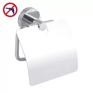 Stojaki i wieszaki na papier toaletowy - tesa TESA smooz WC-roztwór uchwyt rolki papieru (wraz z pokrywką, chromowany, w zestawie, wysoka siła przytrzymująca (do 6 kg), 130 MM X 145 MM X 54 MM) - miniaturka - grafika 1