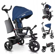 Rowerki trójkołowe - Rowerek trójkołowy KIDIZ 5w1 z siedziskiem 360° pałąkiem i daszkiem czarno-szary - miniaturka - grafika 1