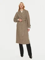 Płaszcze damskie - Tommy Hilfiger Płaszcz wełniany WW0WW43159 Beżowy Regular Fit - miniaturka - grafika 1