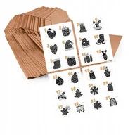 Kalendarze - Kalendarz Adwentowy Torebki Naklejki 24 Szt O03 - miniaturka - grafika 1