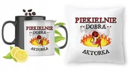 Gadżety dla niej i dla niego - Dla Aktorki Zestaw Kubek Magiczny + Poduszka z Nadrukiem ze Zdjęciem - miniaturka - grafika 1