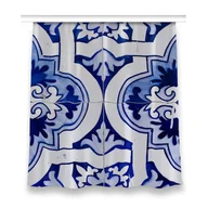 Zasłony - Gotowa zasłona na taśmę 150x160 Niebieskie kafelki, Fabricsy - miniaturka - grafika 1