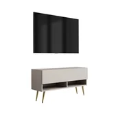 Szafki RTV - Szafka pod telewizor 100 cm Kaszmir, nóżki pochyłe złote, 100 × 32 × 52 cm - miniaturka - grafika 1