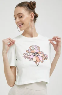 Vans t-shirt bawełniany kolor zielony - Koszulki sportowe damskie - miniaturka - grafika 1