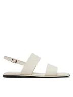 Sandały damskie - Calvin Klein Sandały Flat Sandal - He HW0HW02377 Écru - miniaturka - grafika 1