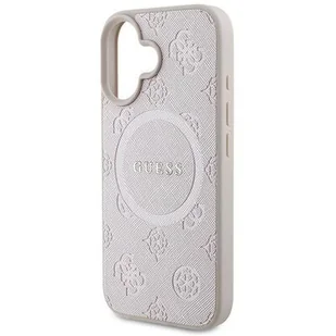 Guess Saffiano Peony Classic Logo do iPhone 16 Plus różowy - Etui i futerały do telefonów - miniaturka - grafika 1
