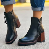 Botki damskie - Czarne botki damskie na słupku Vinceza 58103 - miniaturka - grafika 1