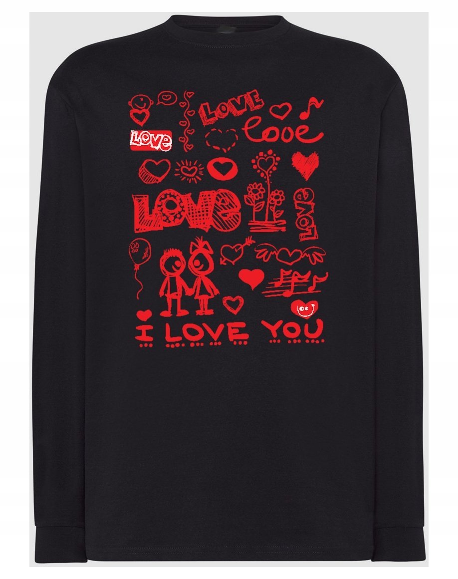 Walentynki Longsleeve nadruk Love Miłość r.4XL