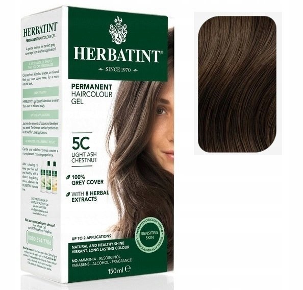 Herbatint Farba Do Włosów Jasny Popiel Kasztan 5C