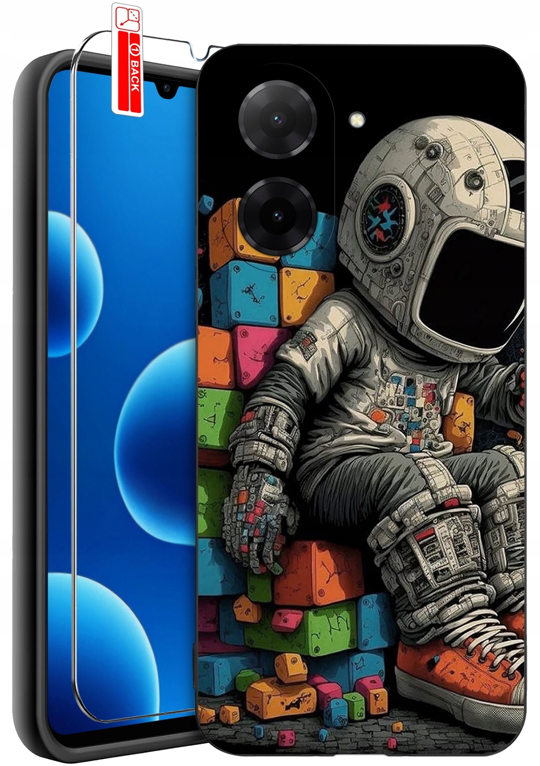 ETUI do Xiaomi Redmi A5 WZORY SILIKONOWE MATT CASE + SZKŁO 9H